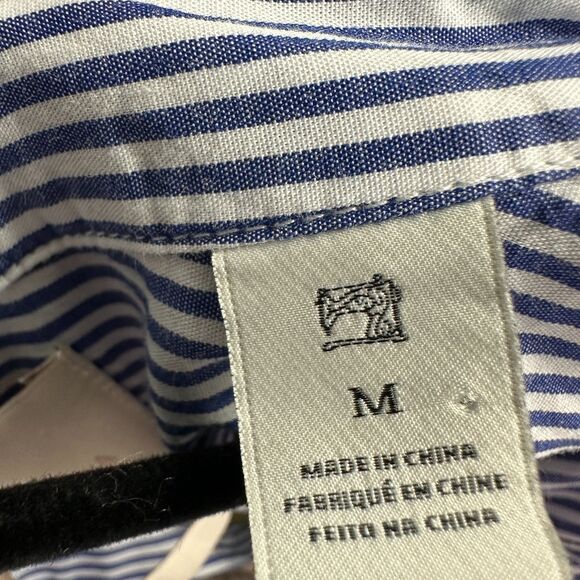 Scotch & Soda Palm Cove Stripe Embroidered Flower Button Shirt Women's Medium - Picture 4 of 9